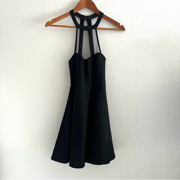 Lulus Light and Grace Black Skater Fit and Flare Mini Halter Dress Size XS - Picture 6 of 13